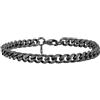 PROSTEEL Bracciale da Uomo a Catena Sottile Colore Nero 6mm Lungehzza 16 -Bracciale in Acciaio Uomo
