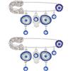 WEBEEDY 2 spille per il malocchio occhio occhio blu gioielli spille di sicurezza malocchio Hamsa spilla spille gioielli spilla per buona fortuna