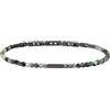 Breil, Collezione Priam, Bracciale Uomo in Acciaio Color Gun con Elemento Centrale e Luminose Inserzioni di Gemme, Chiusura a Gioielleria, Lunghezza Regolabile 17-22 cm, Idea Regalo Uomo
