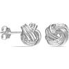 LeCalla Orecchini a perno con nodo dell'amore, in argento Sterling 925, design italiano leggermente torto, orecchini a perno con nodo dell'amore per donne, 10mm, Argento, Non pietra preziosa