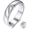 MomentWish Moissanit Anello di fidanzamento Coppia Argento 925 Anello da uomo Anelli di fidanzamento Set Diamante Nero Anelli di amicizia 60(18.9)