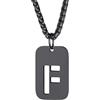 Richsteel Collana con Ciondolo a Forma di Lettera A-Z 26 Personalizzabile con Lettera dell'Alfabeto con Catena di Grano Resziabile Placcato Oro/Nero e Acciaio Inossidabile Gioielli Unisex