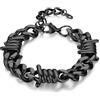 Bandmax Bracciale Uomo a Catena Cubana di Spine in Acciaio Inossidabile, Braccialetto Nero HipHop Punk Rock, Larghezza 12MM Grosso Catenine Accessori