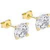 Carissima Donna 18 ct Oro Giallo 8 mm Stud zirconia cubica Rotondo