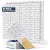 Xisono 12 pezzi pannelli acustici quadrati 12"×12"×0,4, materiale fonoassorbente ad alta densità a forma di mattone. Non tossici, impermeabili e ignifughi. Adatti per salotti e tutte (Grigio chiaro)