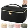 Bestash Beauty Case Donna Da Viaggio Con Sacchetto Per Pennelli, Borsa Porta Trucchi Grande Capacità Con Scomparti Organizer (Nero Elegante)