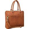 STILORD LatoyaCartella da Lavoro Donna Pelle Porta PC da 13,3 Pollici Borsa Portadocumenti Vintage Borsa Ufficio Professionale Cuoio Genuino Colore:texas - marrone