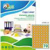 TICO Etichetta adesiva arancio fluo 70fg A4 tonda Ø25mm (70et/fg) Tico LP4FA-25