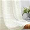 KOUFALL Tende bianco panna, lunghe 240 cm, per soggiorno, casa colonica, con pompon, in stile bohémien, tende velate per camera da letto, lavanderia, 2 pannelli, 132 x 248 cm, avorio