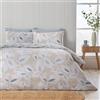 Catherine Lansfield Inga Leaf - Set copripiumino singolo reversibile con federa, colore naturale