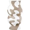GILDE Areno Vaso rotondo in ceramica altezza 35 cm x diametro 18 cm beige/bianco impermeabile vaso per fiori
