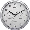 techno line , Orologio da Parete WT 650 con termometro e misuratore di umidità, Ø 26cm, Argento