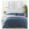 Portfolio Home Harvard - Set di biancheria da letto matrimoniale reversibile a righe, colore: blu