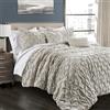 Lush Decor Ravello Pintuck, poliestere, grano, king