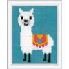 VERVACO Kit Ricamo Principianti Educativo Attività Creative LAMA Canovaccio per Mezzo Punto ca. 12,5 x 16 cm Set Fai Da Te Passatempi Creativi Beginner Long Stitch Embroidery