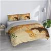 Italian Bed Linen Parure Copripiumino Matrimoniale "Sogni d'Autore" 100% cotone, Made in Italy, 250×200 cm con Doppia Patella 50 cm + 2 Federe 50×80 cm con Patella Interna, Stampa Digitale - SD50
