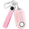 OFF WE GO Custodia Chiave Cover Chiave Guscio Chiavi per Fiat 500 Punto Bravo Panda Lancia Ypslon Doblo Ducato Idea Linea Ulysse Coprichiave Macchina Copri Chiavi Telecomando Portachiavi, Argento Rosa