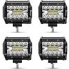 Safego Faro da Lavoro LED, 4 60W Faretto Faro 4800LM Spot Luci da Lavoro a LED Proiettore Fendinebbia Luci Off Road Impermeabile IP67 per Trattori Auto SUV ATV Camion Barca Spotlight 12V 24V, 4PCS