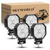 SKYWORLD 4 Pcs Mini Faro da Lavoro LED, 2.8 Pollici 7cm 16W Flood Light Luci di Lavoro Fari a Led 12V 24V per 4x4 Auto Fuoristrada Trattore Escavatore Camion SUV ATV Barca, 6000K Faretti Fendinebbia
