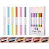 KARLOR Set di 6 penne colorate per eyeliner 2 in 1, opache e glitterate, impermeabili, liquide, ultra sottili, ombretto al neon, con brillantini, a lunga durata