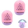 XZSomaloy 2 pezzi spugna trucco caso da viaggio silicone bellezza frullatore caso cosmetico spugna titolare trucco spugna contenitore trucco uovo scatola di immagazzinaggio per spugna cosmetica