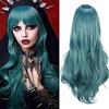 Colorful panda 28 Pollic/70cm blu cenere Parrucca Cosplay per le Ragazze, Modo Lunga Ricci Capelli per Partito Halloween, Signora Ondulate Lunghe Della Parrucche per Donna