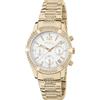 Breil, Collezione C'est Chic, Orologio Donna, Cronografo Donna in Acciaio IP Gold, con Lunetta Decorata con Cristalli, Quadrante Bianco con Finitura Satinata, Cassa 36 mm, Chiusura Déployante, Gold