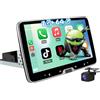 AWESAFE Universale Autoradio 1 din con Schermo (Rimovibile), Android 13 (2+64GB) 10.1 Car Radio con CarPlay Android Auto GPS Bluetooth WIFI FM RDS
