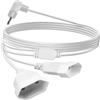 OMIGA Prolunga Spina Piatta 2 en 1 Europea 90 Gradi Cavo Prolunga 250 V/2.5 A Max Ciabatta Presa 3m pour TV Ordinateur Moniteur Beamer Lampe Appareils Ménagers (Blanc)