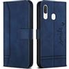 Bravoday Cover per Galaxy A20E, Flip Custodia in Pelle PU Portafoglio Custodia per Galaxy A20E, con Slot per Schede, Blu