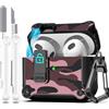 R-fun per AirPods 3a generazione 2021 Custodia, protezione completa contro la caduta, copertura automatica per Apple Airpod 3 con kit di pulizia e portachiavi,Mimetizzazione rossa