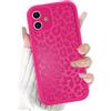 Coalbooliy Cover con Cordino per iPhone 15 6,1'', Silicone Morbido Custodia Aesthetic Leopardo Rosso Rosa Automne Mädchen Modello Disegni Collana Universale Protezione Fotocamera Protettiva Case, 03