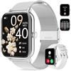 Lefitus smartwatch donna, 1.85 Smartwatch con Effettua/Risposta Chiamate, 120+Modalità Sportive Impermeabile IP68, Smart Watch con Monitoraggio del SpO2/Sonno/Contapassi per IOS/Android（Argento）
