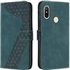 OKZone Cover per Xiaomi Mi 6X/Mi A2, Custodia in PU Pelle per Xiaomi Mi 6X/Mi A2, Custodia a Libro Protettiva Folio Portafoglio con Chiusura Magnetica e Slot per Carte Wallet Case Flip Cover (Verde)
