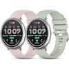 CHULN 2 Packs Silicone Cinturino per Amazfit Active 2/Active/Garmn Vivoactive 5/Amazfit GTS/GTS 2/2 Mini/2e/GTS 3/GTS 4/4 Mini, 20mm Regolabile Sportiva Cinturino di Ricambio per Smartwatch.(No host)
