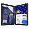 NEWYES Cartellina di conferenze Zipper in PU cuoio, A4, Regalo Uomo & Regalo Donna, Cartella di documenti da viaggio, Portafoglio portafoglio da viaggio, Cartella organizer personale Agend, blu