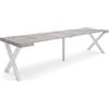 Skraut Home | Consolle allungabile | Tavolo consolle allungabile | 300 | Per 14 persone | Gambe in legno | Stile moderno | Cemento