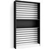 Skraut Home | Libreria scaffale | Scaffali in legno a ripiani | 110x186x25cm | Soggiorno - Ufficio | Per libri | Stile moderno | Bianco e nero