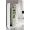 Dmora - Armadio multiuso 2 ante Sibutu, Mobile multifunzionale, Armadietto porta scarpe, Guardaroba porta scope, Made in Italy, 72x36h186 cm, Bianco