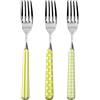 Home Provence Set 6 Forchette Tavola in Acciaio Inox, Decoro Verde