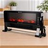M Mimotec - Calefattore Elettrico Black Calls 2000W con Effetto Fiamma, Silenzioso <60 dB, con Telecomando, Installazione a Pavimento o a Parete, Calefattore Decorativo per Interni