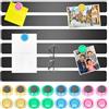 Wukong 6 Pezzi Lavagna Magnetica Memo Board Nero, Strisce Magnetiche Autoadesive con 16 Magneti per Lavagna Bianca per Ufficio, Bacheca, Parete Fotografica, Documenti e Frigorifero