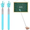 Uniclife 2 Pezzi Puntatore a Dito Telescopico per Insegnanti Mini Puntatore a Dito Retrattile & Bastone Puntatore a Dito per Aula scolastica, Puntatore a Mano Estendibile, Fino a 55 cm, Azzurro Chiaro
