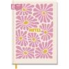 Häfft® Trendstuff Taccuino A5 a quadretti con segna libro Pink Flowers