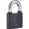 Yale Y90SB/45/129/1 - Lucchetto Y111B/50 50 mm nero: corpo in acciaio con arco temprato antitaglio e serratura a chiave testata 10.000 cicli per armadietti cassette garage e capanni
