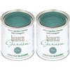 bianco Shabby CHALK PAINT DA ESTERNO biancoGarden Petrolio - Ricolora giardino e balcone SENZA CARTEGGIARE e SENZA FINITURA (1 Litro) (Confezione da 2)