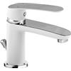 Cornat LUCW1 - Rubinetto monocomando per lavabo Lucena, corpo in ottone di alta qualità, colore: Bianco/Cromato