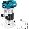 Roadtime Fresatrice a batteria 1300 W per Makita 18V (senza batteria) | Rifilatore Legno Brushless, 6 Velocità, Guida Dritta, Ruota Guida, Fresa e 2 Chiavi