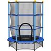 HOMCOM Tappeto Elastico per Bambini con Rete di Sicurezza e Pali Imbottiti Età 3-10 Anni, Ø140 x 190 cm, Blu