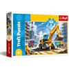 Trefl - Trattore Escavatore-Caricatore - Puzzle 60 Pezzi - Puzzle Colorato con Camion, Intrattenimento Creativo, Divertimento per Bambini dai 4 anni